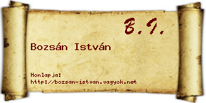 Bozsán István névjegykártya